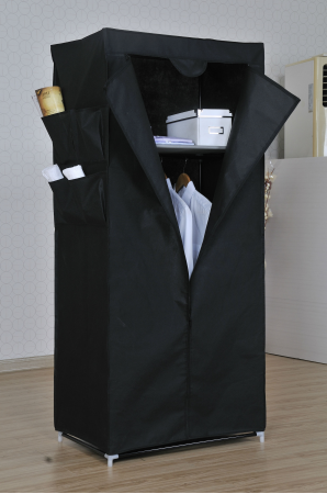 Dulap textil portabil cu 1 fermoar, negru, 70x46x154 cm
