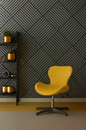 Set 4 buc Panou riflat acustic, gri, UnicSpot, 60x60x2.1 cm