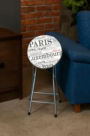 Taburet pliant Cosmo Paris, alb, 30x30x50 cm