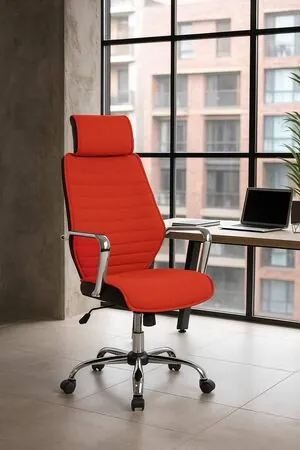 Scaun de birou directorial US65, portocaliu, 57x68x114-124 cm