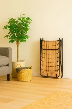 Pat pliant Star, negru, 190x80x25 cm
