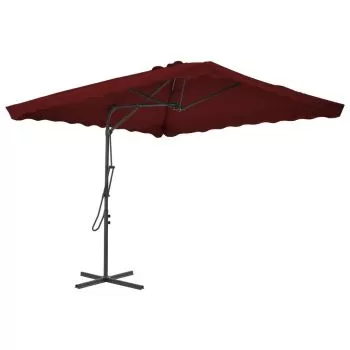  Umbrelă de grădină, stâlp din oțel, roșu bordo, 250x250x230 cm