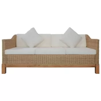 Canapea cu 3 locuri cu perne, maro, 171 x 78 x 74 cm