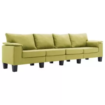 Canapea cu 4 locuri, verde, 254 x 70 x 75 cm