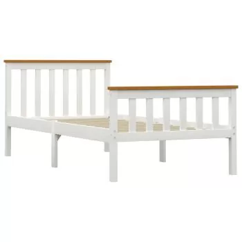 Cadru de pat, alb si maro, 90 x 200 cm