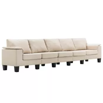 Canapea cu 5 locuri, crem, 310 x 70 x 75 cm