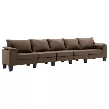Canapea cu 5 locuri, maro, 310 x 70 x 75 cm