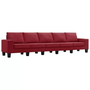 Canapea cu 5 locuri, bordo, 310 x 70 x 75 cm