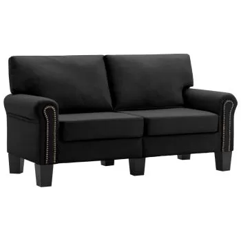 Canapea cu 2 locuri, negru, 145 x 70 x 75 cm
