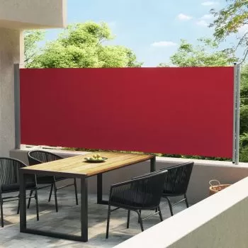 Copertina laterala retractabila de terasa, rosu, 600 x 160 cm