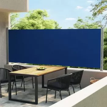 Copertina laterala retractabila de terasa, albastru, 600 x 160 cm