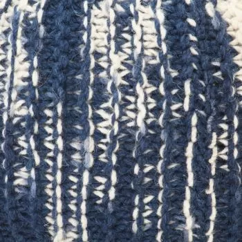 Fotoliu puf tricotat manual, albastru
