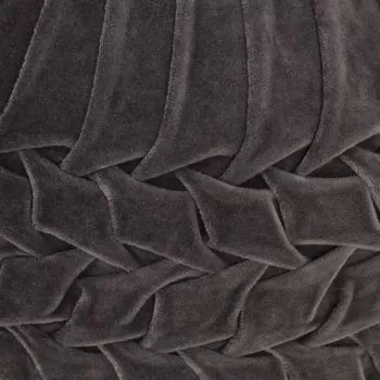 Taburet puf design romburi antracit, 40x30 cm, bumbac & catifea