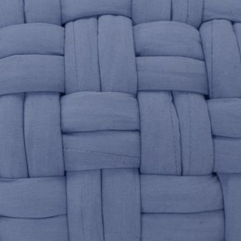 Fotoliu puf cu design împletit, albastru, 50 x 35 cm, bumbac