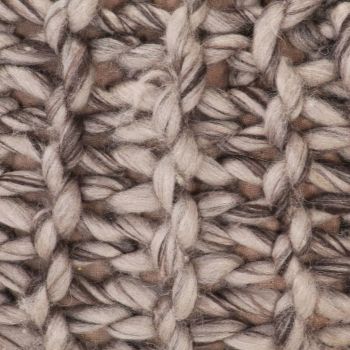 Puf tricotat manual, textil aspect lână, 50 x 35 cm, gri deschis