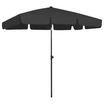 Umbrelă de plajă, negru, 200x125 cm