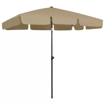 Umbrelă de plajă, gri taupe, 200x125 cm