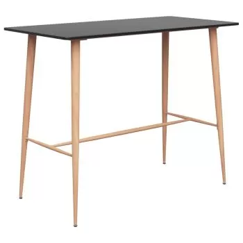 Set mobilier de bar, 5 piese, alb si negru, 60 x 60 x 105 cm
