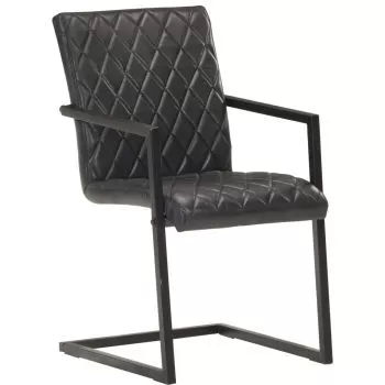 Set 4 bucati scaune de bucatarie cantilever, negru