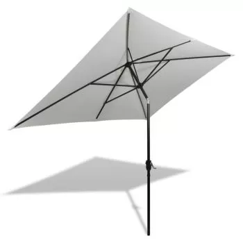 Umbrelă de soare dreptunghiulară 200 x 300, Alb nisipiu