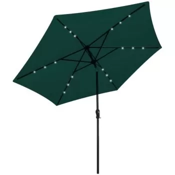 Umbrelă de exterior cu LED-uri 3 m, Verde