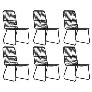 Set mobilier de exterior, 7 piese, negru,190 cm