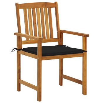 Set 4 bucati scaune regizor cu perne, negru