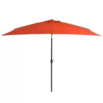 Umbrelă de soare exterior, stâlp metalic, cărămiziu, 300x200 cm