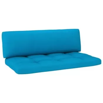 Canapea de mijloc din paleti de gradina, gri si albastru