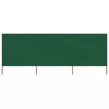 Paravan anti-vant cu 3 panouri, verde, 400 x 80 cm