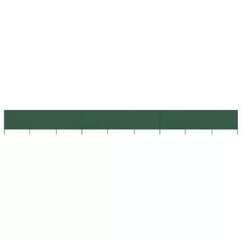 Paravan anti-vant cu 9 panouri, verde, 1200 x 80 cm