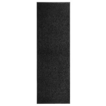 Covoras de usa lavabil negru, negru, 60 x 180 cm
