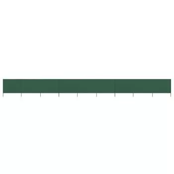 Paravan anti-vant cu 9 panouri, verde, 1200 x 120 cm