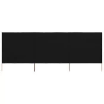 Paravan anti-vant cu 3 panouri, negru, 400 x 120 cm
