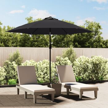  Umbrelă de soare de exterior cu stâlp metalic, negru, 300 cm