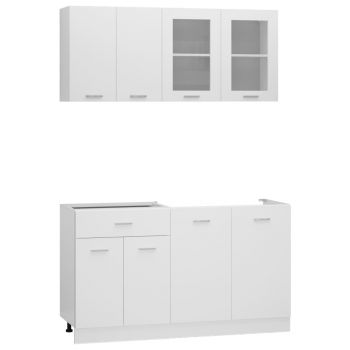 Set mobilier de bucătărie din 4 piese, alb, PAL