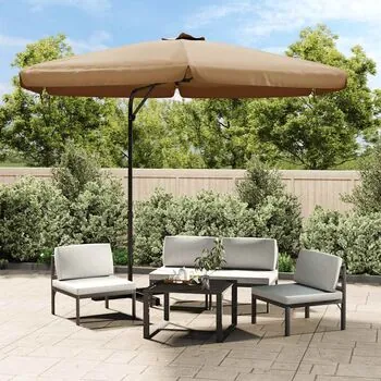  Umbrelă de soare de grădină, stâlp din oțel, taupe, 300 cm