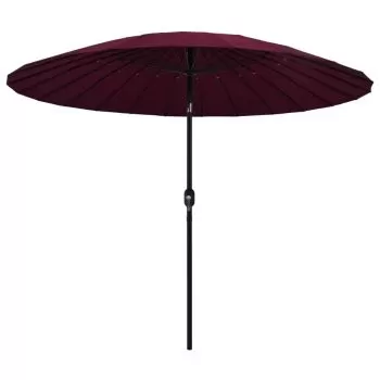 Umbrelă soare de exterior, stâlp aluminiu, roșu bordo, 270 cm
