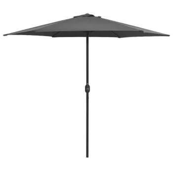  Umbrelă de soare cu stâlp din aluminiu, antracit, 270x246 cm