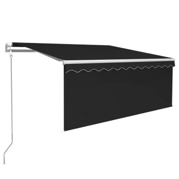 Copertină automată cu stor&LED&senzor de vânt antracit 3,5x2,5m