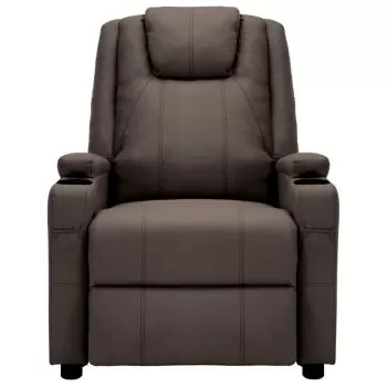 Fotoliu de masaj electric, maro, piele ecologică