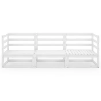 Canapea de gradina cu 3 locuri, alb, 70 x 70 x 67 cm