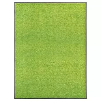  Covoraș de ușă lavabil verde 90x120 cm