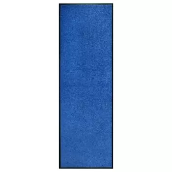 Covoraș de ușă lavabil, albastru, 60 x 180 cm