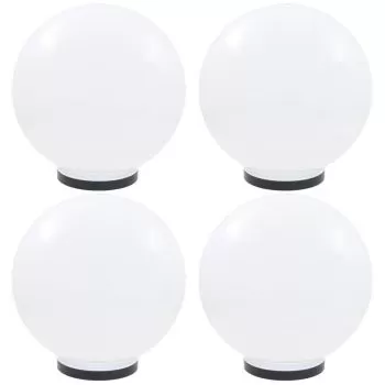 Set 4 bucati lampi glob cu led, alb, 40 cm