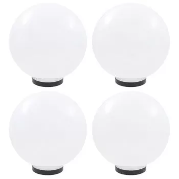 Set 4 bucati lampi glob cu led, alb, 30 cm