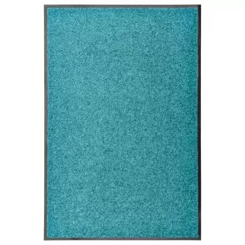  Covoraș de ușă lavabil, cyan, 60 x 90 cm