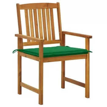 Set 6 bucati scaune de gradina cu perne, verde