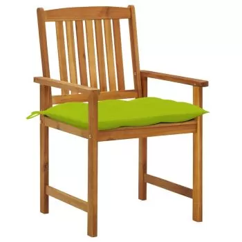 Set 8 bucati scaune gradina cu perne, verde deschis