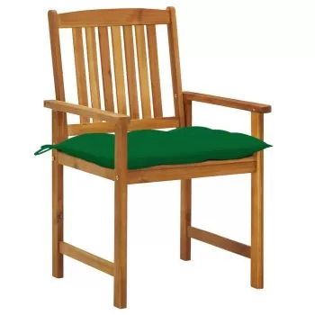 Set 8 bucati scaune gradina cu perne, verde